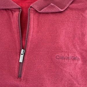 Calvin Klein Burgundy Quarter-Zip Top
